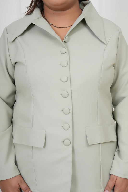 Ivory Luxe Power Suit – Plus Size Blazer & Wide-Leg Pants Set