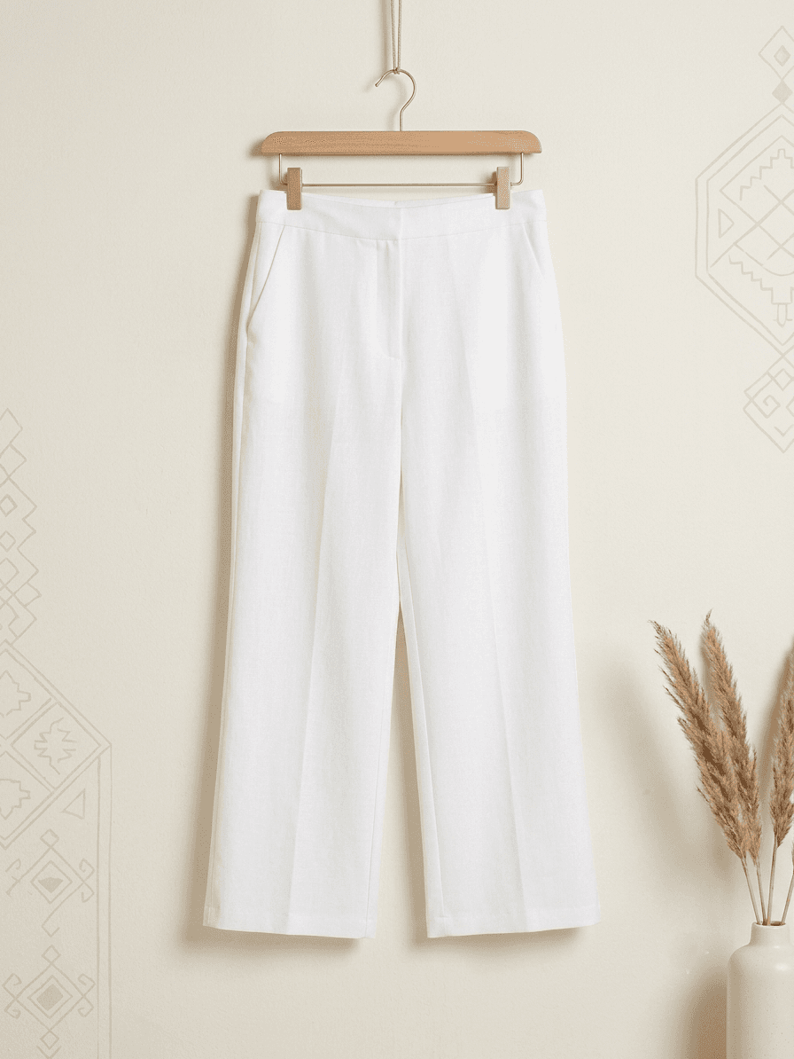 Signature White-Wide leg pants