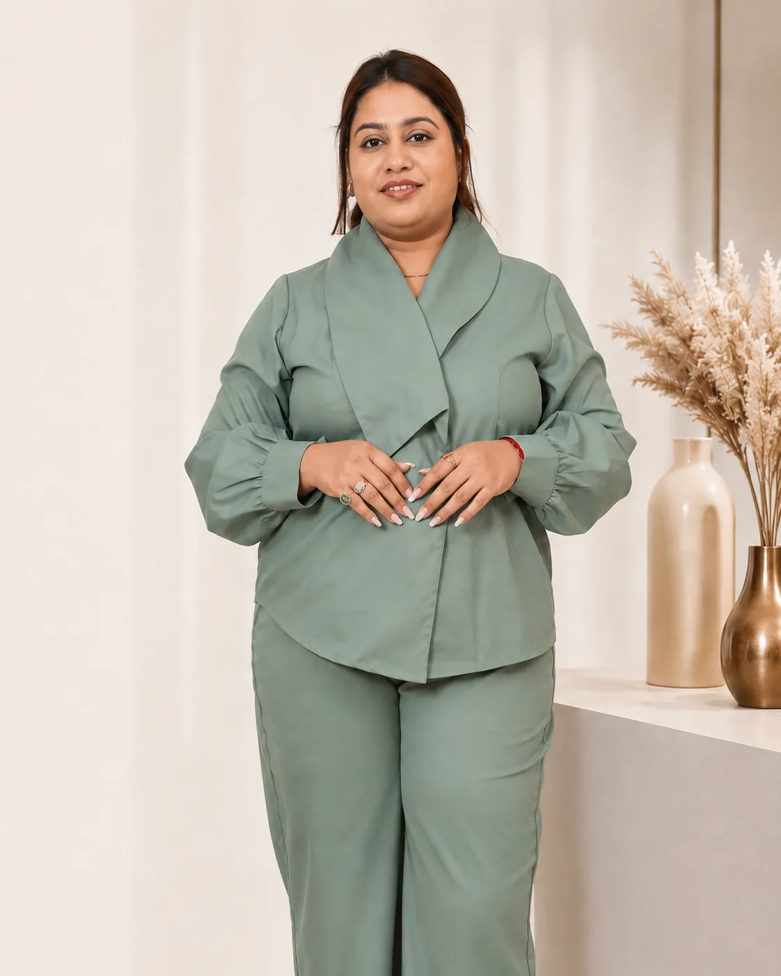 Model wearing premium plus-size fashion