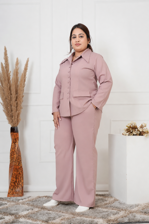 Ivory Luxe Power Suit – Plus Size Blazer & Wide-Leg Pants Set