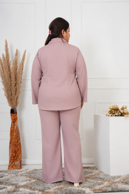 Ivory Luxe Power Suit – Plus Size Blazer & Wide-Leg Pants Set