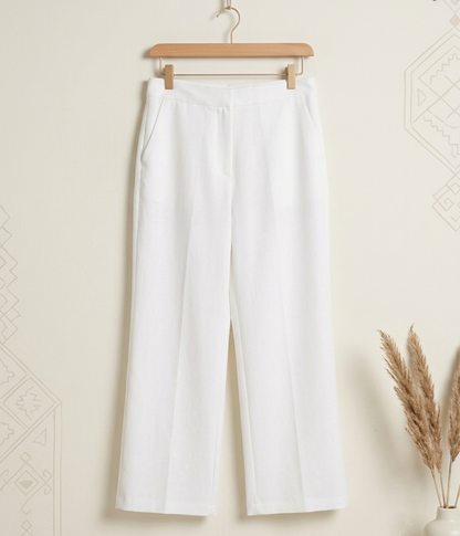 Signature White-Wide leg pants